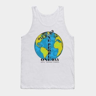 Unity Tolerance Oneness One World One People One Day Tank Top